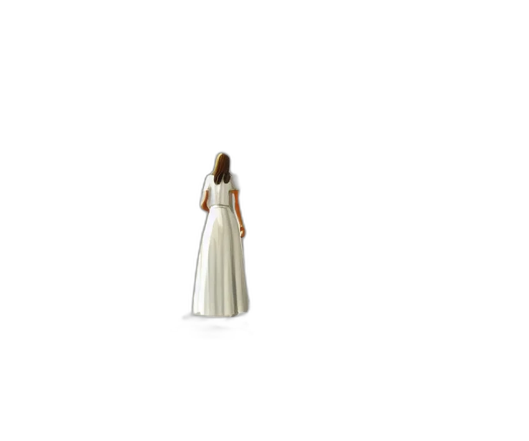 dress, jewelry, staff, hair transparent PNG cut-out