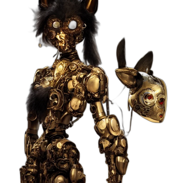 robot, mask, jewelry, animal, concept art, fantasy art, 3d render, photorealistic transparent PNG cut-out