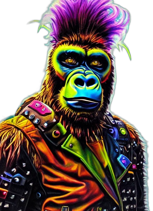 animal, jacket, creature, mask, concept art, photorealistic, comic book art, vaporwave transparent PNG cut-out