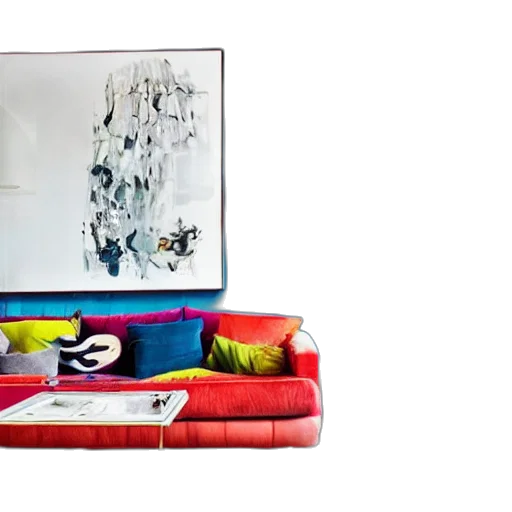 furniture, photorealistic, colorful, red, mixture, endearingly, vibrant, colours transparent PNG cut-out