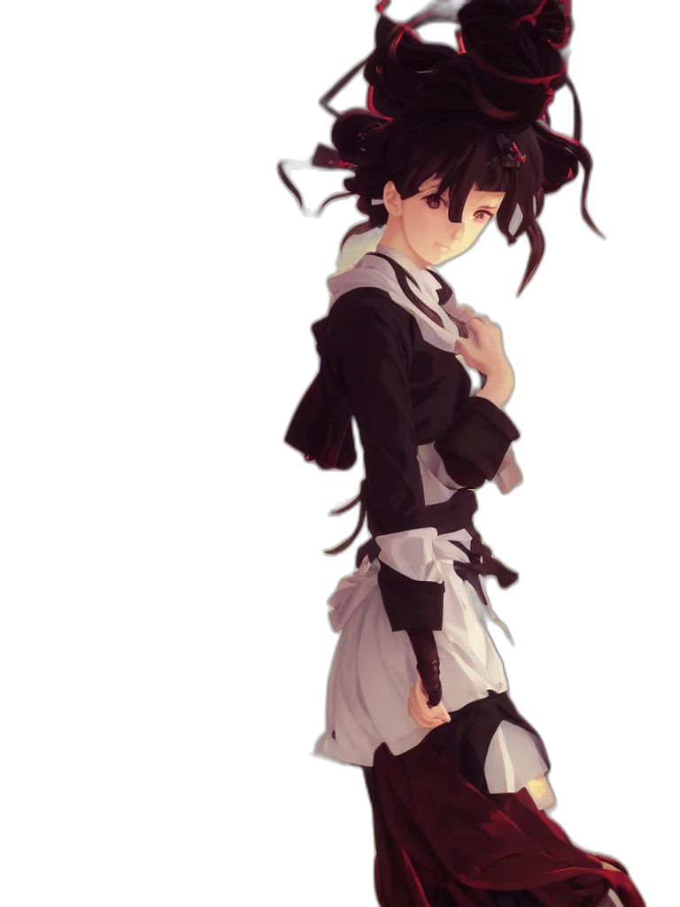 dress, staff, weapon, jacket, concept art, anime, pixel art, fantasy art transparent PNG cut-out