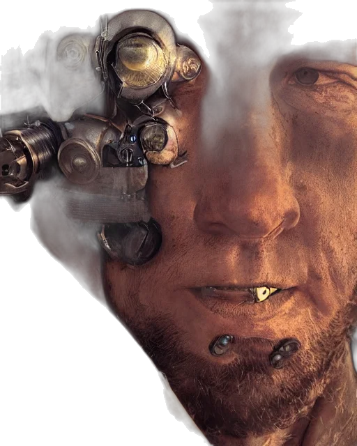 face, robot, mask, cyberpunk, photorealistic, concept art, 3d render, rugged transparent PNG cut-out