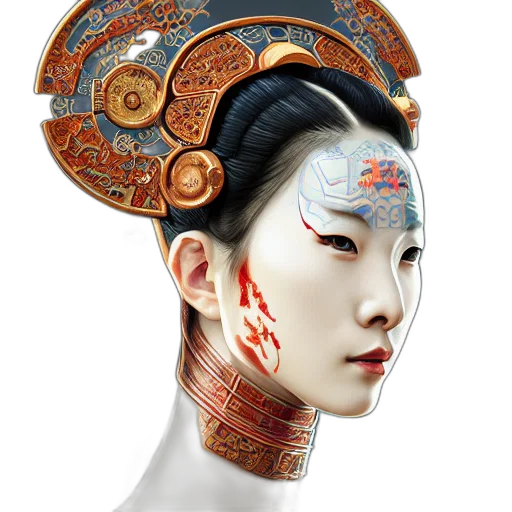 mask, face, crown, jewelry, photorealistic, fantasy art, concept art, 3d render transparent PNG cut-out