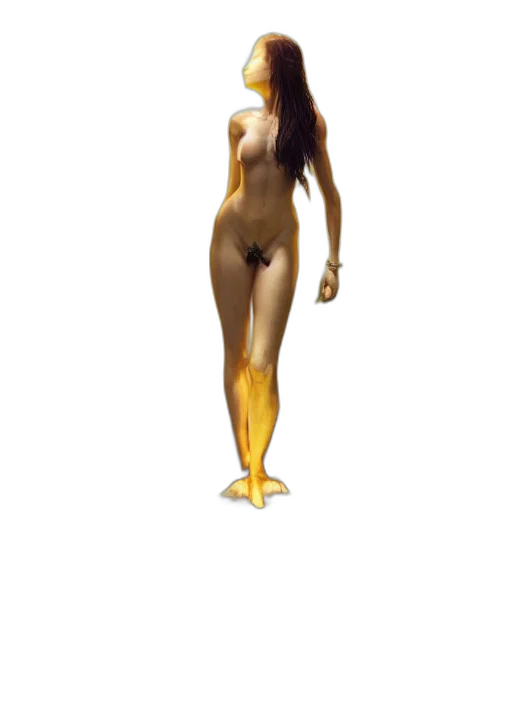 dress, jewelry, creature, staff transparent PNG cut-out