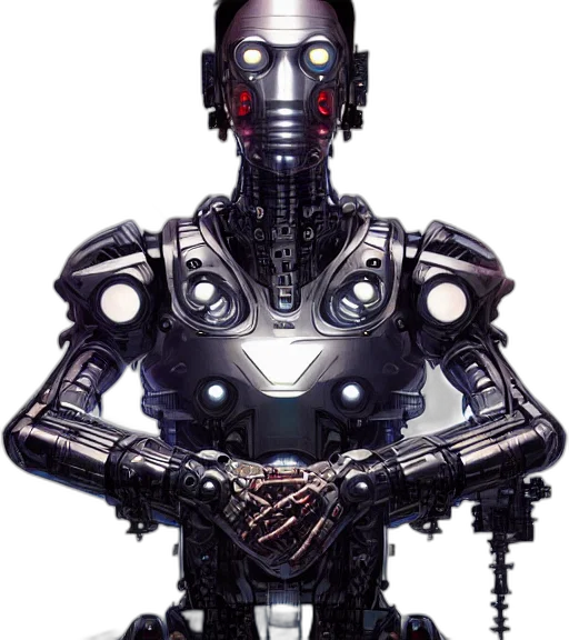 robot, animal, staff, cyberpunk transparent PNG cut-out