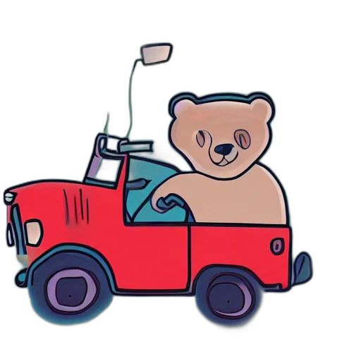 car, pixel art, concept art, cartoon transparent PNG cut-out