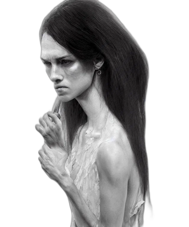hair, face, dress, photorealistic transparent PNG cut-out