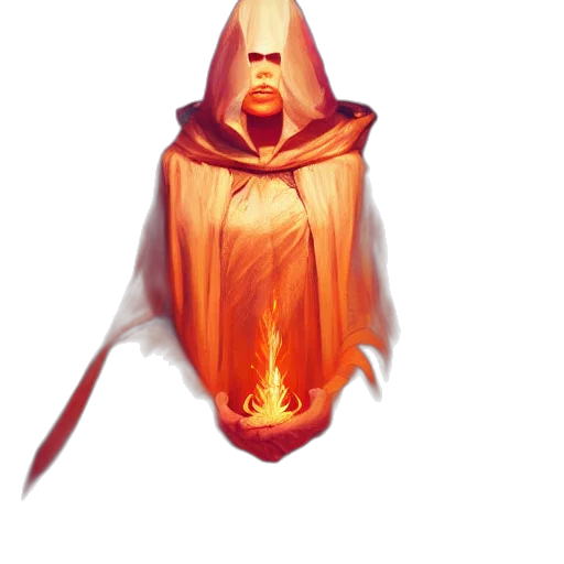 mask, creature, staff, dress, concept art, fantasy art, 3d render, pixel art transparent PNG cut-out