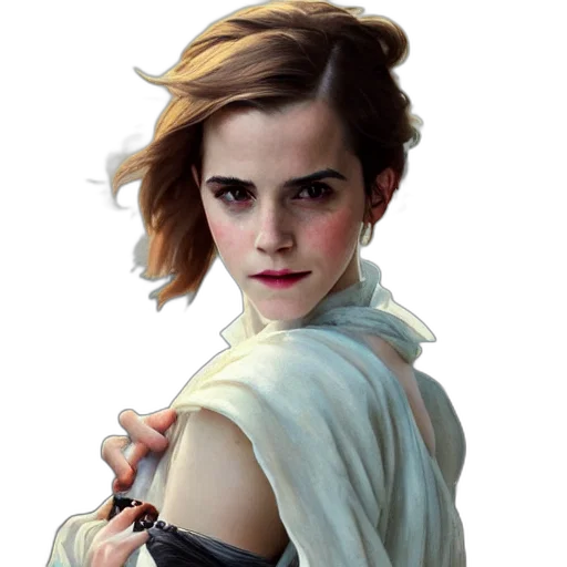 face, photorealistic, fantasy art, concept art, oil painting, emma, watson, depth transparent PNG cut-out