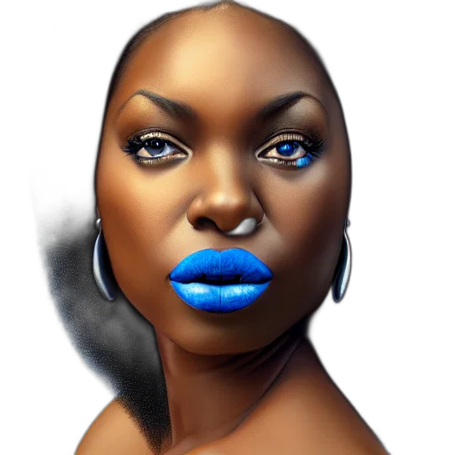 face, jewelry, photorealistic, concept art, fantasy art, 3d render, blue, neon transparent PNG cut-out