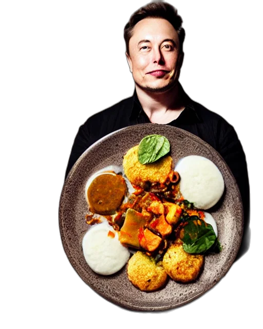 food, portrait, elon, musk transparent PNG cut-out