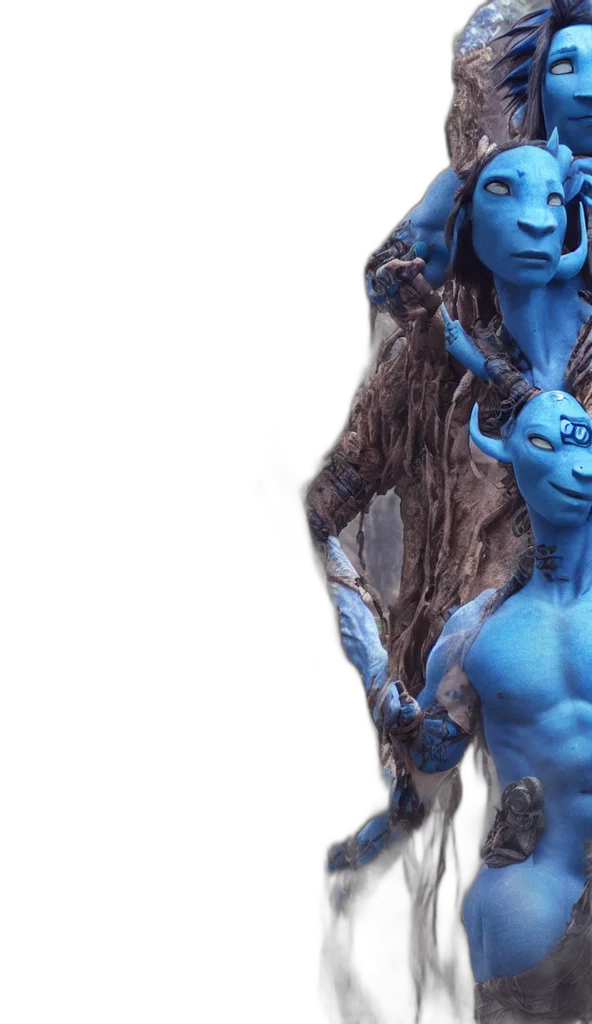 concept art, 3d render, fantasy art, blue transparent PNG cut-out