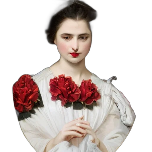 face, jewelry, dress, flower transparent PNG cut-out
