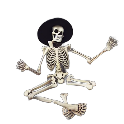 hat, jewelry, jacket, staff, then, skeleton, popped, out transparent PNG cut-out