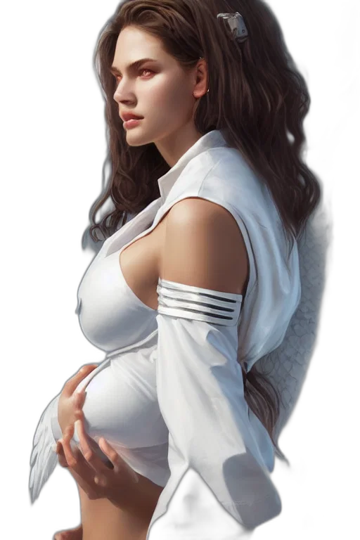 dress, concept art, photorealistic, fantasy art, pixel art, angel, girl, white transparent PNG cut-out