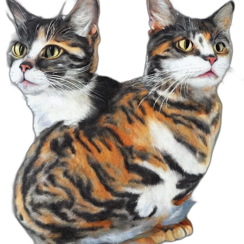 jewelry, animal, photorealistic, oil painting, 3d render, concept art, painted, cat transparent PNG cut-out