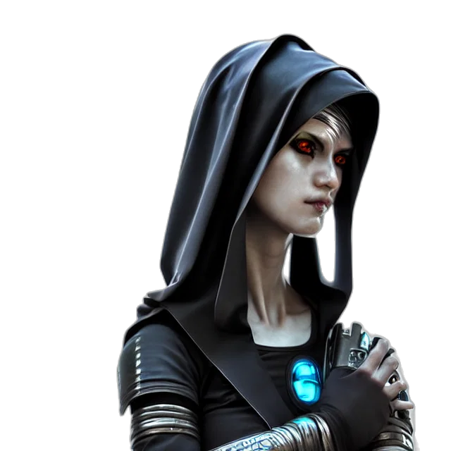 staff, face, mask, concept art, fantasy art, 3d render, cyberpunk, dark transparent PNG cut-out