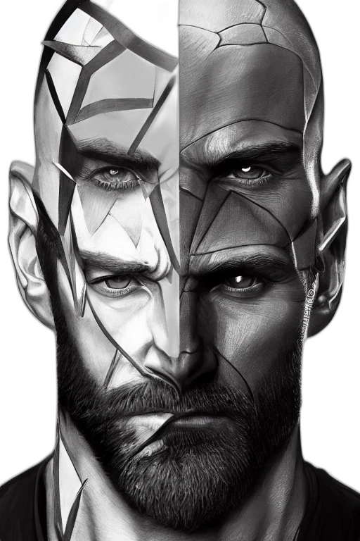 face, mask, comic book art, fantasy art transparent PNG cut-out