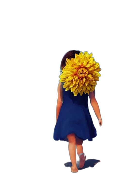 dress, flower, crown, umbrella, 3d render, concept art, photorealistic, pixel art transparent PNG cut-out
