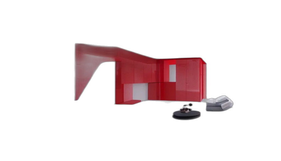 furniture, 3d render, concept art, photorealistic, red, interior, photo, ceramic transparent PNG cut-out