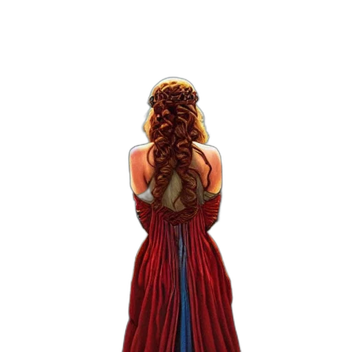 dress, hair, crown, staff, fantasy art, pixel art, concept art, watercolor transparent PNG cut-out