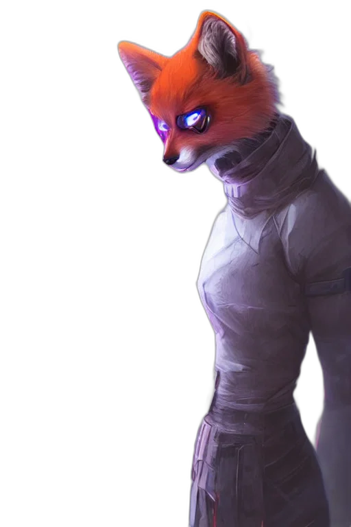 creature, animal, staff, mask, concept art, 3d render, fantasy art, cyberpunk transparent PNG cut-out