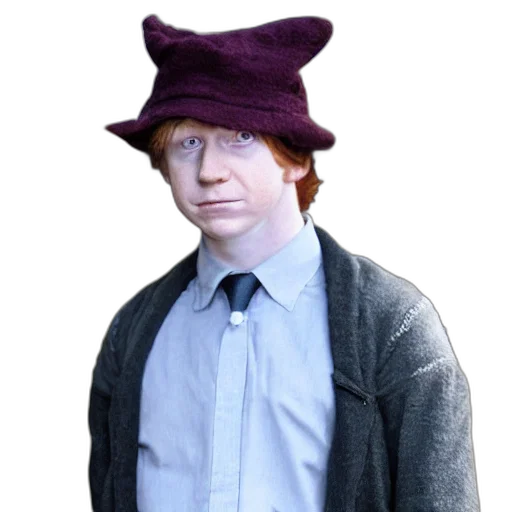 hat, jacket, staff, face transparent PNG cut-out