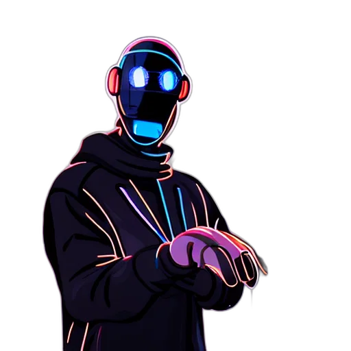 robot, jacket, mask, face transparent PNG cut-out