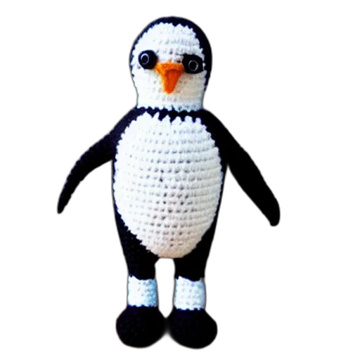 animal, staff, pixel art, crocheted, penguin, doll transparent PNG cut-out