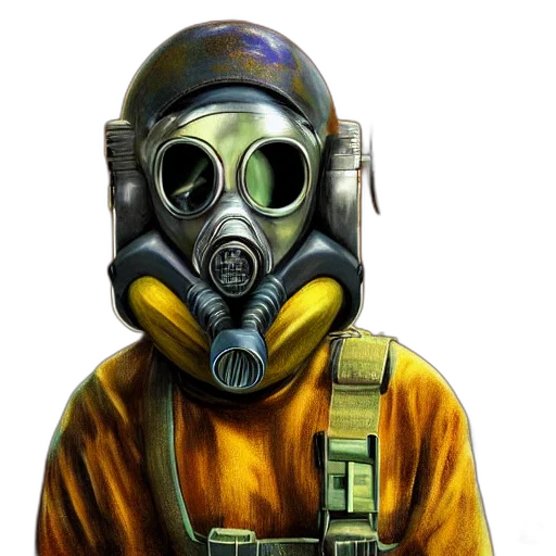 mask, jacket, face, robot, concept art, watercolor, comic book art, cyberpunk transparent PNG cut-out