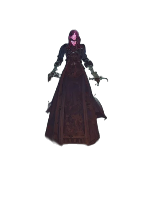 dress, staff, mask, creature transparent PNG cut-out