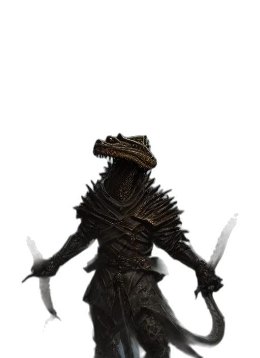 dragon, creature, staff, sword, concept art, fantasy art, 3d render, comic book art transparent PNG cut-out