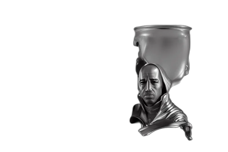 crown, bottle, robot, mask, concept art, 3d render, photorealistic, comic book art transparent PNG cut-out