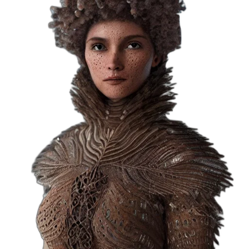 crown, hair, hat, dress, concept art, fantasy art, 3d render, photorealistic transparent PNG cut-out