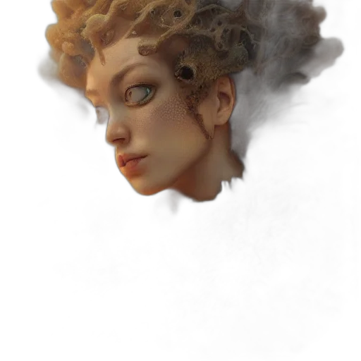 face, crown, mask, hair transparent PNG cut-out