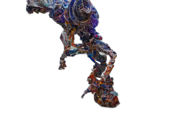 robot, dragon, weapon, staff, 3d render, concept art, cyberpunk, pixel art transparent PNG cut-out