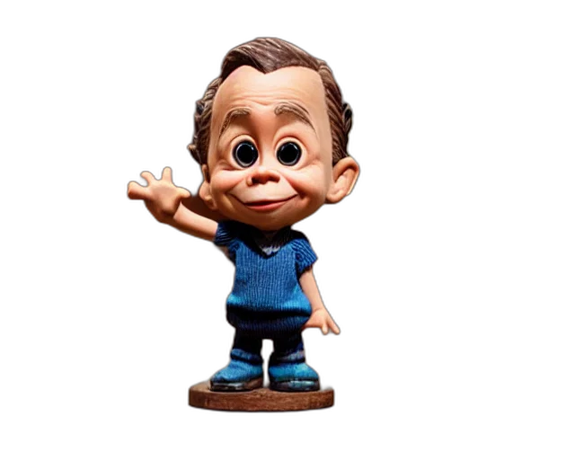 3d render, cartoon, photorealistic, concept art, warwick, davis, figurine, pixar transparent PNG cut-out