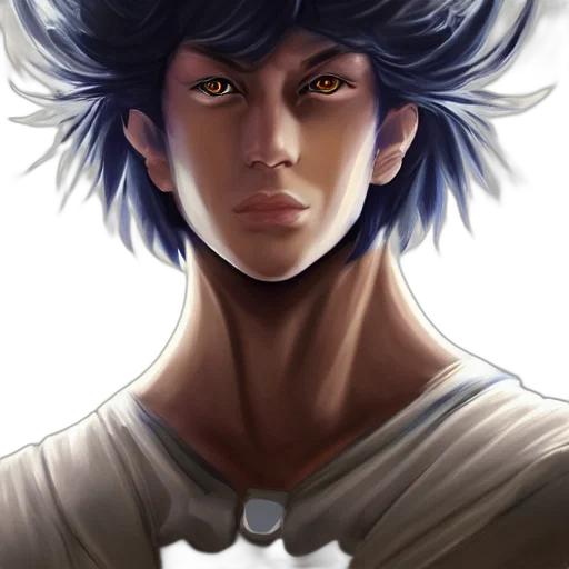 face, hair, mask, fantasy art, anime, photorealistic, concept art, blue transparent PNG cut-out
