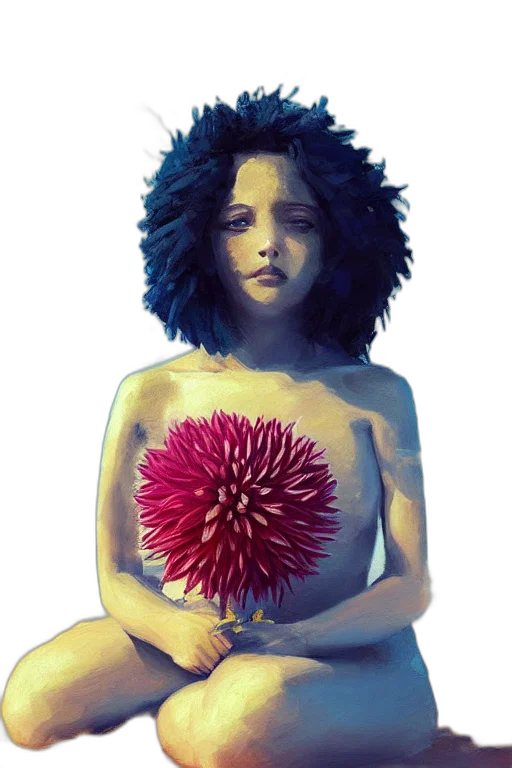 flower, hair, crown, dress, concept art, fantasy art, photorealistic, watercolor transparent PNG cut-out