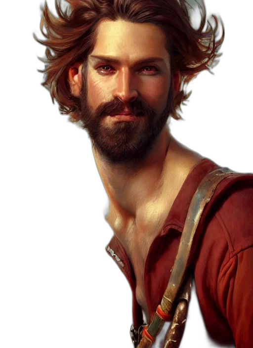 face, hair, sword, crown, photorealistic, fantasy art, concept art, oil painting transparent PNG cut-out