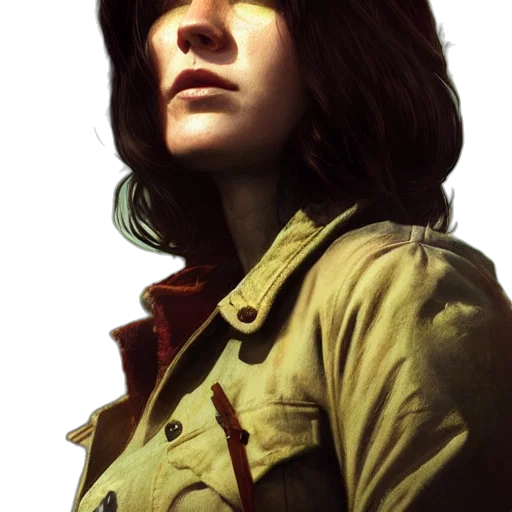jacket, face, staff, weapon, photorealistic, concept art, comic book art, 3d render transparent PNG cut-out