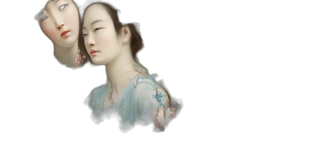 face, jewelry, dress, staff, photorealistic, oil painting, concept art, fantasy art transparent PNG cut-out