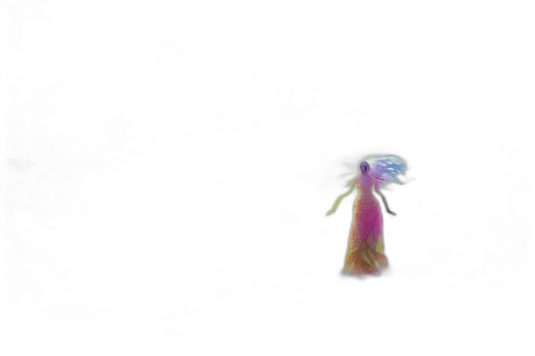 hair, creature, animal, dragon, concept art, 3d render, vaporwave, photorealistic transparent PNG cut-out