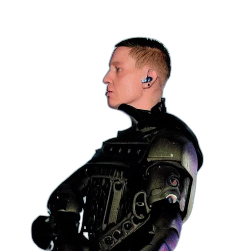 robot, staff, jacket, weapon transparent PNG cut-out