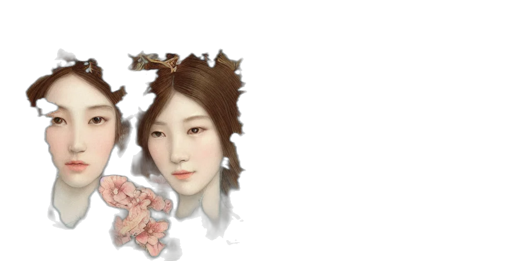 face, crown, photorealistic, fantasy art, 3d render, concept art, monochrome, pastel transparent PNG cut-out