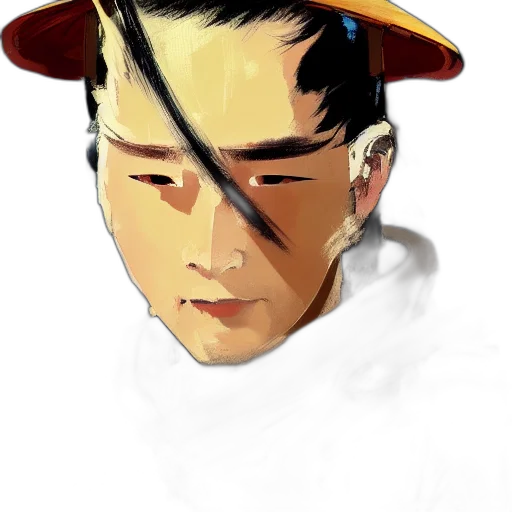 hat, face, photorealistic, watercolor transparent PNG cut-out