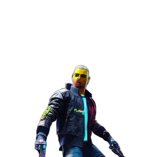 jacket, weapon, mask, staff transparent PNG cut-out