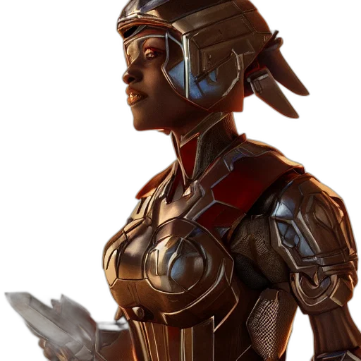 robot, face, crown, weapon transparent PNG cut-out
