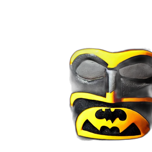 mask, 3d render, comic book art, concept art, photorealistic, closeup, photograph, batman transparent PNG cut-out