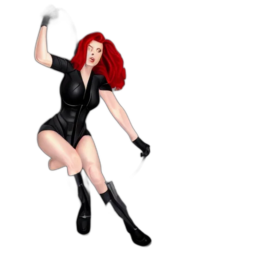 dress, concept art, 3d render, pixel art, cartoon, scarlett, johansson, black transparent PNG cut-out